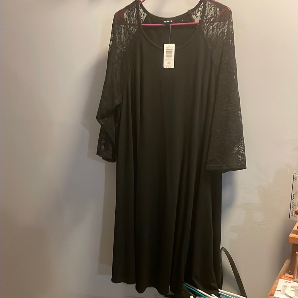 Torrid Black Lace Sleeve Dress